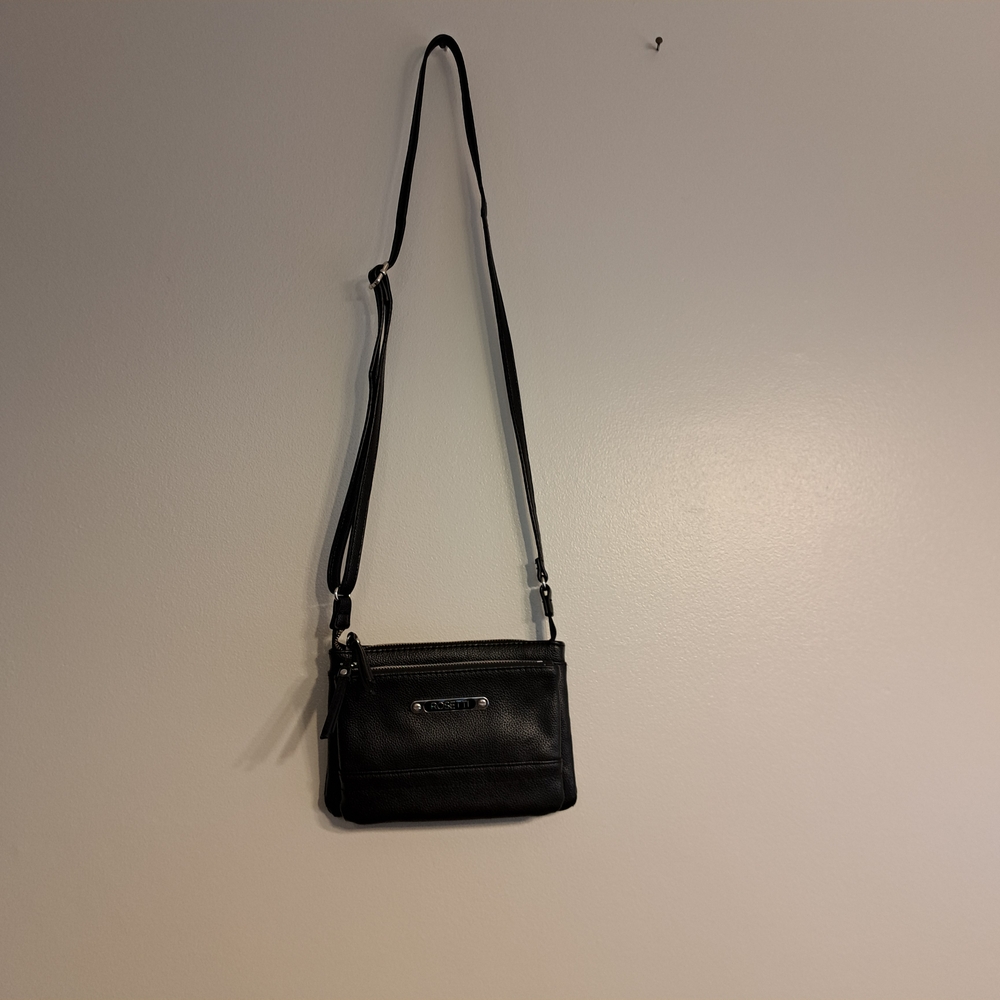 Rosetti Black Leather Crossbody Bag